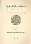 Pacific College Catalog, 1928-1930