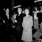 Presenting a Plaque, Gene Hockett with Bernard (Bernie) (Baseball Coach) and Henrietta McGrath by George Fox University Archives
