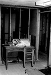 Construction of Coach Lorin Millers new office in Hester Gym by George Fox University Archives