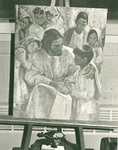 Artwork on canvas; depiction of Jesus with young children