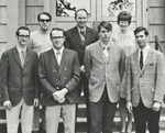 Meeting on campus Alumni Day were Alumni Association officers by George Fox University Archives