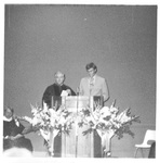Two Men at the Fall Convocation in 1972 by George Fox University Archives