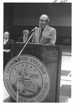 Man Speaking at the Fall Convocation in October 1978 by George Fox University Archives