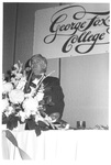 Man Speaking at the Disneyland Dinner in April of 1975 by George Fox University Archives