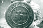 Bill Loewen, Carver of GFC Seal by George Fox University Archives