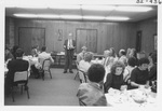 Man Speaking at the BSI Banquet in 1981 by George Fox University Archives