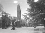 Centennial Tower covered in Snow by George Fox University Archives