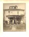 Hoover and unidentified young man in front of the Hoover Minthorn House, Newberg, OR