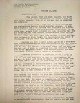 Levi Pennington Writing to Bertha May, October 15, 1946