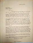 Levi Pennington Writing to Lee DeVries, March 11, 1947