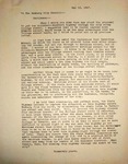 Levi Pennington Writing to the Newberg City Council, May 12, 1947