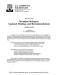 Site Visit Notes Rwandan Refugees: Updated Findings and Recommendations